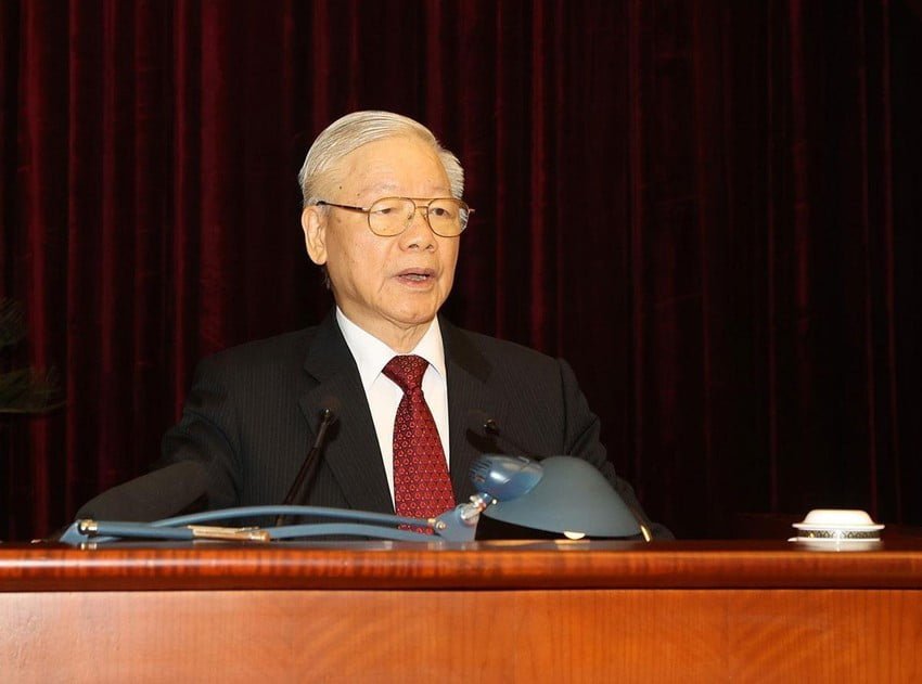 Tổng bí thư Nguyễn Phú Trọng phát biểu khai mạc Hội nghị Trung ương 5. Ảnh: TTXVN