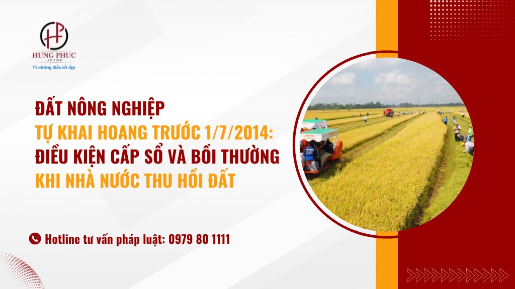 Đất Nông Nghiệp Tự Khai Hoang Trước 1/7/2014: Điều Kiện Cấp Sổ Và Bồi Thường Khi Nhà Nước Thu Hồi đất